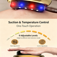 Masseur à ventouses intelligent rechargeable, appareil de thérapie par aspiration réglable avec chaleur pour soulager les muscles et améliorer la circulation sanguine
