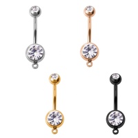 Gaby Piercings de nombril DIY pour femme en acier inoxydable, plaqué or, avec zircon, bijoux de corps tendance, cadeau pour mariage et fête