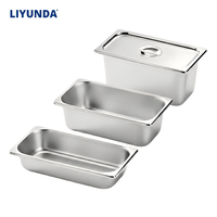 Liyunda Fourniture d'usine Style américain 1/3 Gastronorm GN Pan Récipient de nourriture pour buffet d'hôtel en acier inoxydable pour restaurants et hôtels