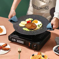 Panci pemanggang antilengket Korea logam wajan BBQ pemanggang goreng besi cor luar ruangan barbekyu wajan panggangan