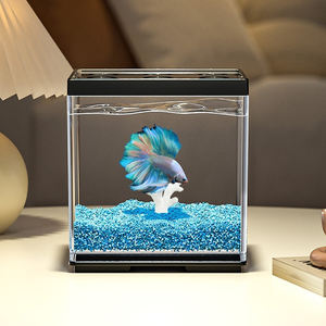 Fish Tank Sala Pequeno Armazenamento Doméstico Multi Funcional Betta Fish tank Desktop Cenário Aquário - Product Image 1