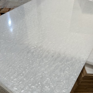 Plaque acrylique en marbre blanc nacré, épaisseur 1/8 pouce, PMMA coulé opaque brillant, <span class=keywords><strong>Plexiglas</strong></span> laserable OEM - Product Image 2