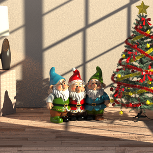 Statue de <span class=keywords><strong>jardin</strong></span> en résine de trio de gnomes charmants en gros, Cottagecore, pour projets d'aménagement paysager, décoration personnalisable de qualité supérieure - Product Image 4