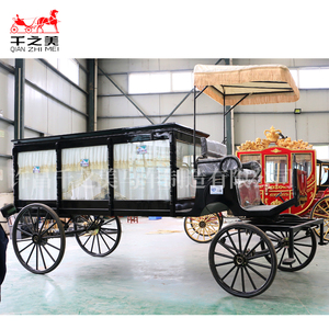 Chariot funéraire pour chevaux <span class=keywords><strong>Buggy</strong></span> pour chevaux à vendre Corbillard funéraire noir Fabricant de charrettes pour chevaux funéraires - Product Image 2