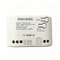 Module de relais intelligent Zigbee, commutateur 1CH 12V 24V 220V 7-32V RF433, télécommande sans fil, fonctionne avec l'application Tuya/Smart-Life Alexa