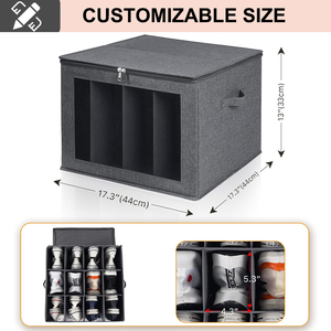 Hộp đựng giày xếp chồng được cho tủ quần áo, chứa được <span class=keywords><strong>16</strong></span> đôi giày, hộp đựng giày lớn với vách ngăn có thể điều chỉnh - Product Image 4
