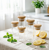 Wadah Tabung Kaca Kedap Udara dengan Tutup Bambu, Kaca Borosilikat Transparan, Cetak Sablon, Botol Shandong