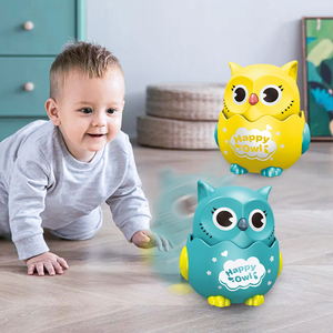 Bemay Toy Press <span class=keywords><strong>and</strong></span> <span class=keywords><strong>Go</strong></span> Toys Cabeza de rotación de 360 grados Animal Cute Cartoon Press Sliding Owl Toy para niños - Product Image 4
