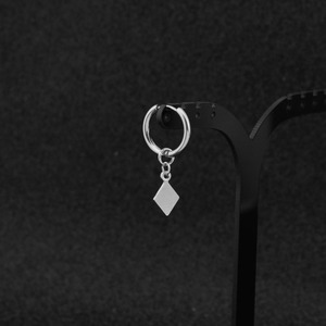 Boucles d'oreilles pendantes carrées en acier inoxydable au design simple et original 2026, plaquées argent, unisexes, bijoux tendance, vente en gros - Product Image 4