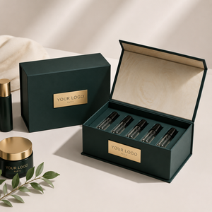 Scatola Regalo di Lusso in Cartone Rigido con Chiusura Magnetica, Logo Personalizzato in Lamina d'Oro, Inserto in EVA per Set di Profumi, Prodotti per la Cura della Pelle e Cosmetici - Product Image 2