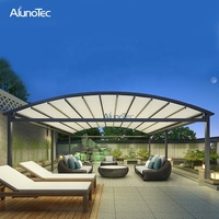 Toit de terrasse rétractable en tissu PVC coulissant en toile occultante électrique