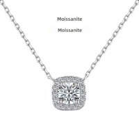 Collier Pendentif en Argent Sterling S925 avec Moissanite pour Femme, Design Goutte de Sucre à Pierre Unique, Personnalisé, Simple et Exquis, pour Clavicule