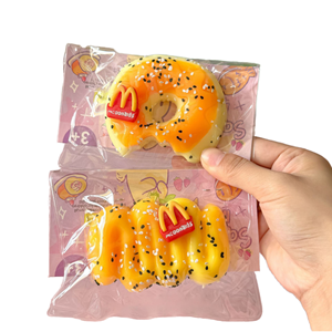 Hot Sale Hamburger Stress-Relief <b>Squishy</b> Toy Texture Fidget Sensory Squeeze Toy for Ages 14+ TPR Material - Product Image 2