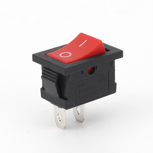3A <span class=keywords><strong>250V</strong></span> đen trắng pa6 Đồng reducible 2 vị trí 2 Pin selflocking snap-in 12V Mini Red Bìa Vòng Rocker Thiết bị chuyển mạch - Product Image 4