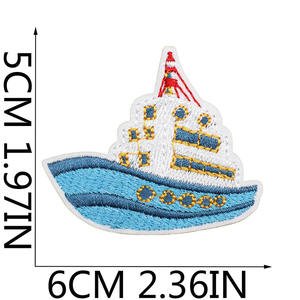 رقع تطريز قماشية قابلة للكي بتصميم صيفي رائج، بتصميم رحلة المحيط الأزرق والشاطئ وركوب الأمواج، للملابس والحقائب والقبعات - Product Image 6