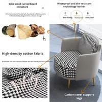 Ensemble de chaises irrégulières en cuir véritable pour divers espaces pour salons de beauté hôtels salons réception réunions magasins de vêtements