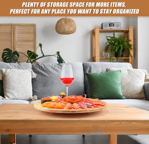 2 gói trang trại 16 inch tre gỗ lười biếng Susan xoay bàn xoay tổ chức bằng gỗ charcuterie Hội Đồng Quản trị pho mát Hội Đồng Quản Trị - Product Image 4