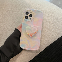 Coque de protection antichoc écologique en TPU+PC pour 15 14 13 Pro Max, support transparent coloré, étui de téléphone portable tendance