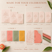 Tarjetas de Invitación para Boda Tropical, Diseño Botánico Personalizado con Hibisco, Artículos de Papel para Boda con Tarjetas RSVP de Forma Única