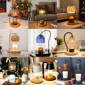 Lámpara Calentadora de Velas Eléctrica Regulable con Temporizador, Brillo Ajustable, Construcción de Madera y Vidrio, Aromaterapia, Decoración Ecológica para el Hogar - Product Image 6