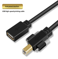 Câble de transfert de données USB LVXINDA pour imprimante, connexion USB, câble USB Type-A mâle vers Type-B mâle, en cuivre pur tressé, PVC avec vis