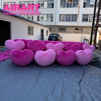 Housse de table DJ en forme de cœur gonflable en peluche pour scène musicale, ballon mural gonflable en forme de cœur pour la décoration de Noël et de festivals