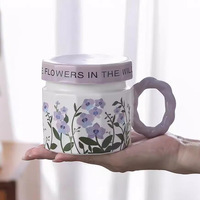 Tasse à café et soucoupe en céramique à fleurs de haute qualité, ensemble de tasse et soucoupe à fleurs mignonnes, cadeau, tasse à café