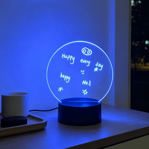Mini LED Erasable Night <b>Light</b> with Creative Luminous White Base New Product Souvenir Gift Set <b>Battery</b> Powered Middle Sizes Lamp - Product Image 3