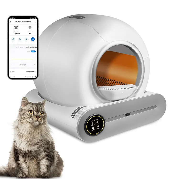 T-S อัตโนมัติทำความสะอาดตนเอง TUYA App การควบคุมระยะไกลที่จะใช้ล้อมรอบห้องน้ำแมววัสดุ ABS แมวเช่นอัตโนมัติแมวครอกกล่อง