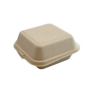 Pâte de Bagasse de canne à sucre 100% biodégradable jetable emballage alimentaire à emporter récipient à clapet boîte de papier à déjeuner - Product Image 2