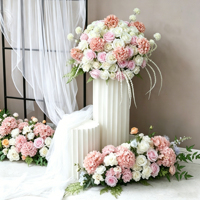 Vente flash - Boule de fleurs artificielles en soie rouge de 60 cm, de haute qualité, pour la décoration des tables de mariage