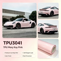 Película de TPU brillante antiamarilleo que cambia de color, rosa Mary Kay, aplicación en húmedo, 1.52*15m/rollo, alta calidad, para rotulación completa de vehículos.