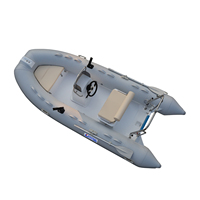 Haohai Cabine Cruiser Nouveau Rigide Passagers Aéroglisseur Canoë Barche Rigide Gonflable Ponton Pédale Patrouille Bateau Gonflable Fibre De Verre