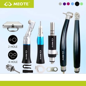 Kit de pièces à main à haute vitesse avec roulement en céramique à bouton-poussoir LED coloré et kit de pièces à main à basse vitesse avec pulvérisation d'eau externe - Product Image 4