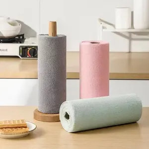Rouleau de 20 lingettes réutilisables en microfibre pour le nettoyage domestique et la cuisine, remplacement du papier vaisselle - Product Image 1