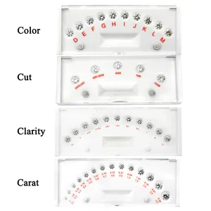 Cadermay Cubic Zirconia Full 4C Diamond Standard Tester Tool Sets Scale CZ Master Stone Cut Size Clarity Color Diamond Set Boxes