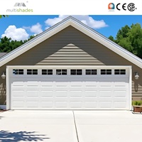 Porte de garage sectionnelle moderne anti-ouragan en acier inoxydable MULTISHADES avec isolation thermique et moteur central antivol