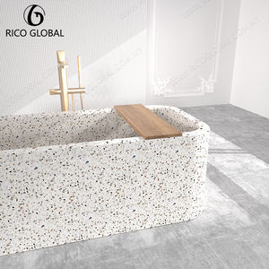 อ่างอาบน้ำหินขัดแบบตั้งอิสระหรูหราอ่างอาบน้ำหินดีไซน์ทันสมัยสำหรับห้องน้ำสุดหรู - Product Image 4