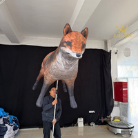 Marionnette de renard gonflable réaliste, marionnette de chien gonflable publicitaire pour les activités en supermarché