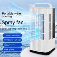 Kipas angin lampu LED, portabel, lembab pintar, semprotan kecil berpendingin air, kipas Desktop rumah tangga plastik baru
