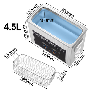 Nettoyeur <span class=keywords><strong>à</strong></span> ultrasons 4,5 L 180 W avec chauffage et minuterie, <span class=keywords><strong>bain</strong></span> de nettoyage <span class=keywords><strong>à</strong></span> ultrasons pour outils de laboratoire, pièces métalliques, carburateurs, pièces de moteur automobile en laiton - Product Image 2