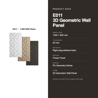 Panel Dinding Bunga PU Dekoratif E011 1200x600x25mm Pola 3D Bersegi untuk Dinding Interior Elegan