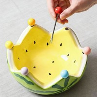 Ensemble de fourchettes à fruits en forme de pastèque, fourchettes à fruits mignonnes et pics avec plateau de rangement