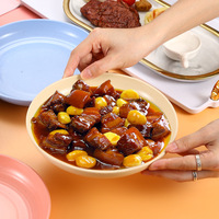 Plat en plastique alimentaire recyclable coloré de style nordique assiettes rondes de paille de blé de fête élégante
