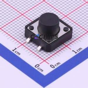 TS-1103S-B-H Tactile Switch SMD-4P,12x12mm Switch Single Pole Single Throw Round Button 1.6N Vertical Mount - Product Image 1