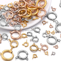 Porte-breloque mousqueton à ressort en acier inoxydable, fermoir à déclenchement pour bijoux, colliers, bracelets et chaînes