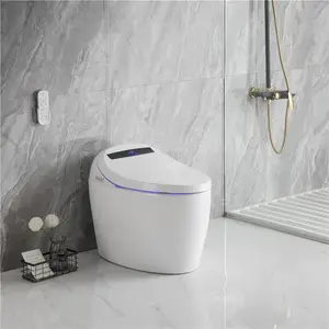 Modern sanitary ware intelligent one piece foot control flushing automatic operation ceramic wc smart toilets