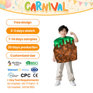 Costume de dessin animé anime en forme de bloc de gazon pour femmes adultes, tenue de cosplay en forme de cube pixelisé pour jeux, artisanat, fête d'Halloween - Product Image 1