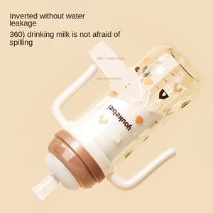 Produits pour bébés OEM personnalisés, sans BPA, gobelets à lait pour bébés, à large ouverture, avec poignée, anti-éclaboussures, biberon portable pour bébés - Product Image 3