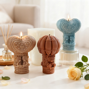 Stampo in Silicone J10-506 per Palloncino a Forma di Orso Teddy, <span class=keywords><strong>Decorazione</strong></span> per San Valentino, Regali di Nozze, Palloncino ad Aria Calda con Orso Seduto, Utensile per Torte - Product Image 1